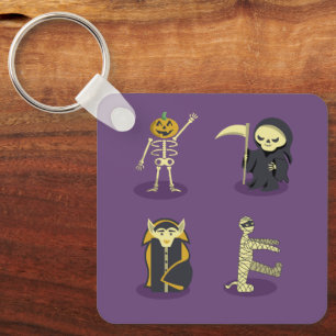 Halloween Skeleton Dracula Mummy Grim Reaper Key Ring