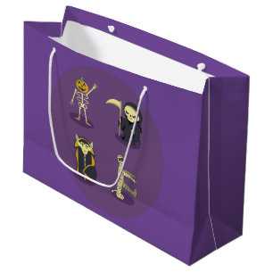 Halloween Skeleton Dracula Mummy Grim Reaper Large Gift Bag