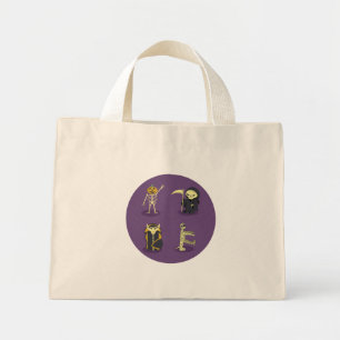 Halloween Skeleton Dracula Mummy Grim Reaper Mini Tote Bag
