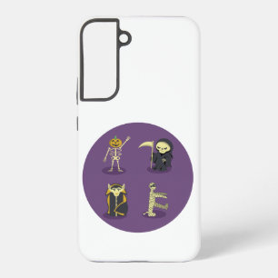 Halloween Skeleton Dracula Mummy Grim Reaper Samsung Galaxy Case