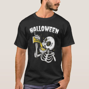 Halloween Skeleton Drink Skeleton T-Shirt
