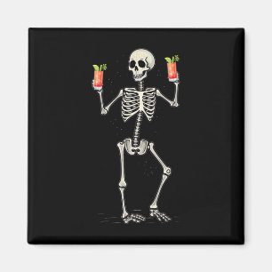 Halloween Skeleton Drinking Bloody Mary Tail Magnet