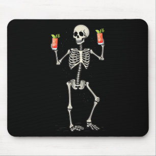 Halloween Skeleton Drinking Bloody Mary Tail  Mouse Pad