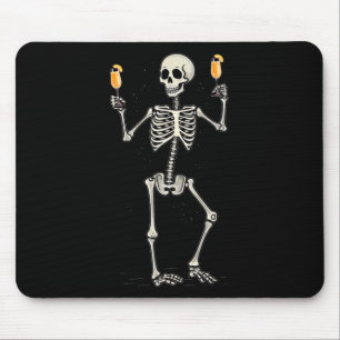 Halloween Skeleton Drinking Peach Bellini Tail Mouse Pad