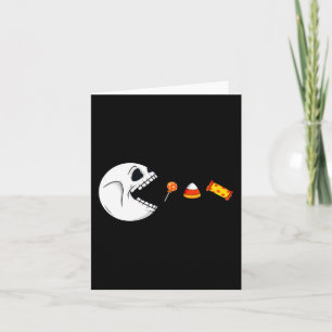 Halloween Skeleton Eats Candy Fun Boys Girls Kids  Card