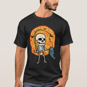 Halloween Skeleton Fishing Costume Fisherman Men B T-Shirt
