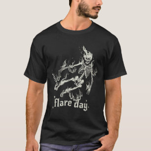 Halloween Skeleton Flare Day Fibromyalgia Endometr T-Shirt