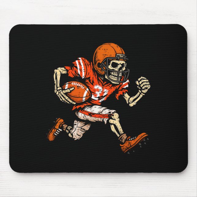 Halloween Skeleton Football Player Soky Season Men Mouse Pad (Front)
