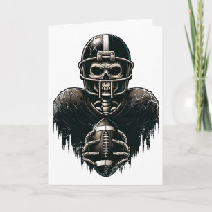 Halloween Skeleton Footll Player Spooky Sports Gra Card