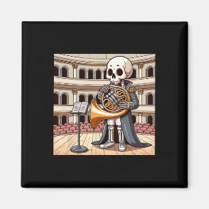 Halloween Skeleton French Horn Magnet