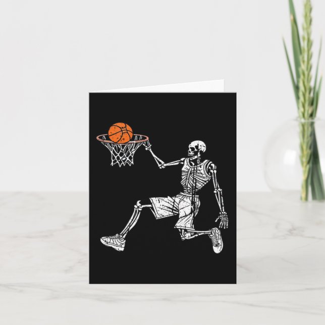 Halloween skeleton Fun basketball team player Slam Card (Front)