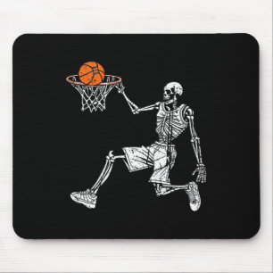 Halloween skeleton Fun basketball team player Slam Mouse Pad