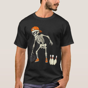 Halloween Skeleton Funny Bowling Lovers For Teens T-Shirt