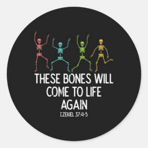 Halloween Skeleton Funny Christian Men Women Kids  Classic Round Sticker