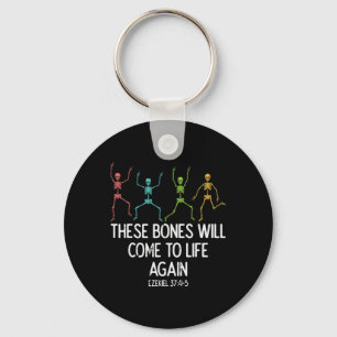 Halloween Skeleton Funny Christian Men Women Kids Key Ring