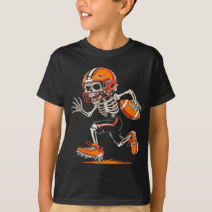 Halloween Skeleton Funny Football Shirt For Teens