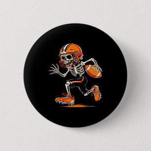 Halloween Skeleton Funny Football Shirt For Teens  6 Cm Round Badge