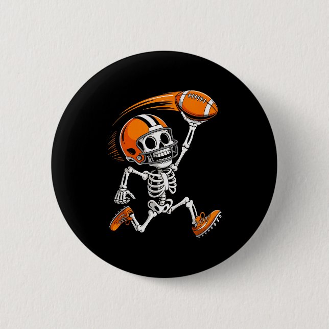Halloween Skeleton Funny Football Shirt For Teens  6 Cm Round Badge (Front)