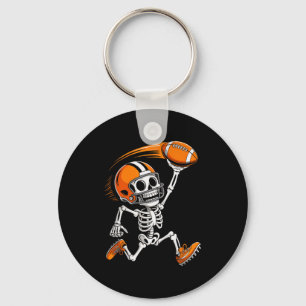 Halloween Skeleton Funny Football Shirt For Teens Key Ring
