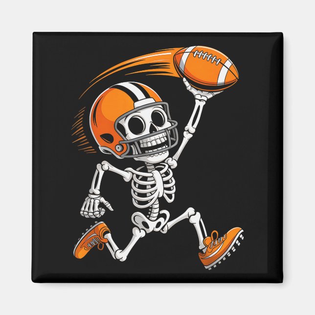 Halloween Skeleton Funny Football Shirt For Teens  Magnet (Front)