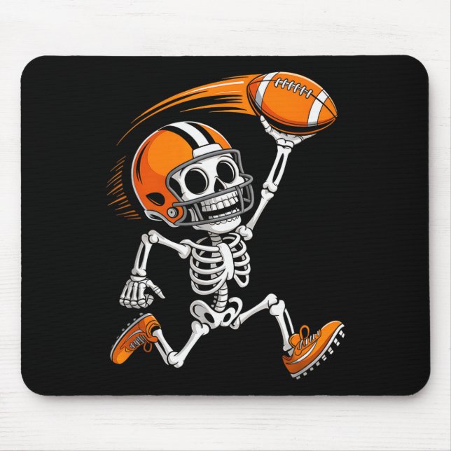 Halloween Skeleton Funny Football Shirt For Teens  Mouse Pad (Front)