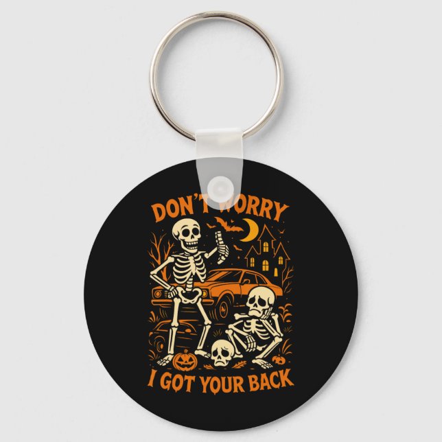 Halloween Skeleton Funny  Key Ring (Front)