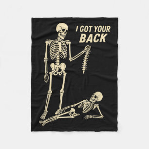 Halloween Skeleton Funny Shirt Bone Got Back Fleece Blanket