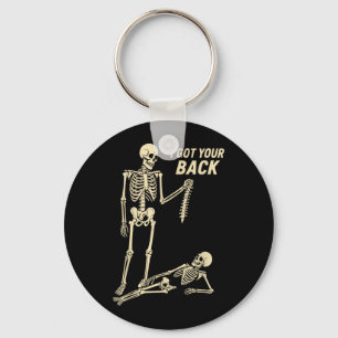 Halloween Skeleton Funny Shirt Bone Got Back Key Ring