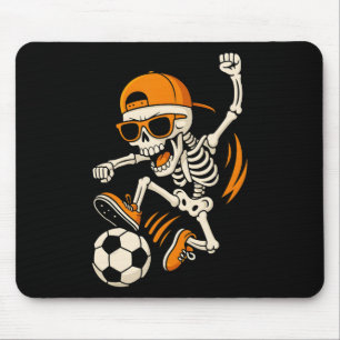 Halloween Skeleton Funny Soccer Shirt For Boys Men Mouse Pad