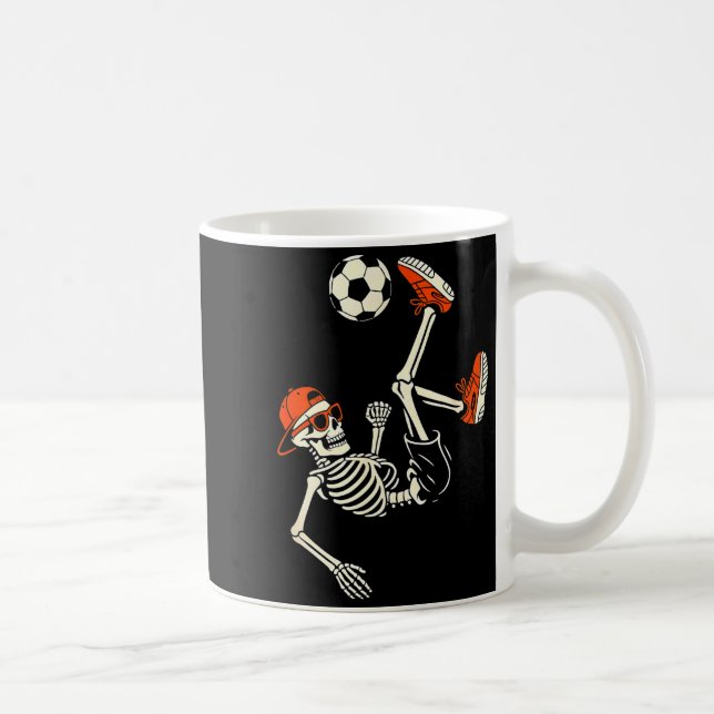 Halloween Skeleton Funny Soccer Shirt For Teens Bo Coffee Mug (Right)