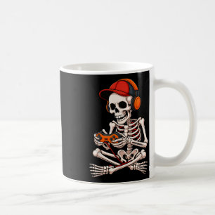 Halloween Skeleton Gamer Funny Video Gaming Boys M Coffee Mug