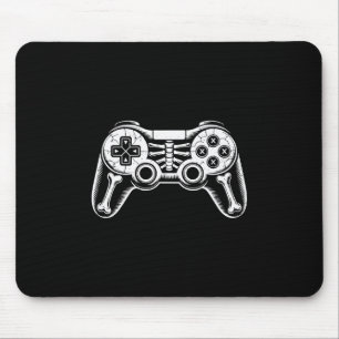 Halloween Skeleton Gamer Funny Video Gaming Geek B Mouse Pad
