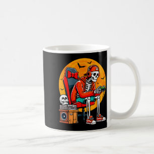Halloween Skeleton Gamer Funny Video Gaming Hallow Coffee Mug