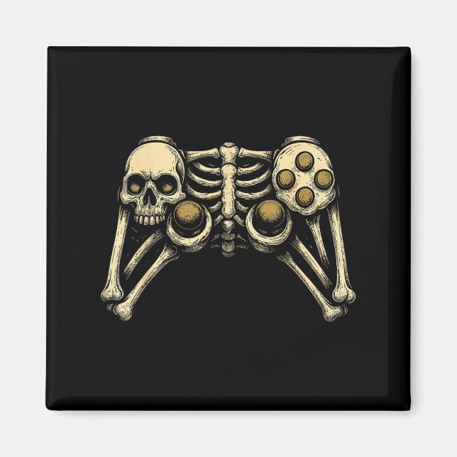 Halloween Skeleton Gamer Gaming Controller Costume Magnet (Front)
