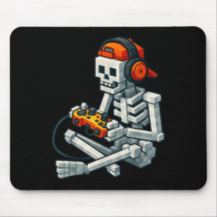 Halloween Skeleton Gamer Pixel Video Gaming Boys M Mouse Pad