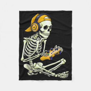 Halloween Skeleton Gamer Tee For Boys Men Kids Spo Fleece Blanket
