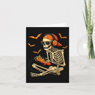Halloween Skeleton Gamer Video Gaming Boys Men  Card