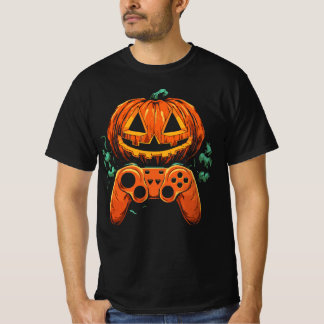 Halloween Skeleton Gamer Video Gaming Boys Men Kid T-Shirt