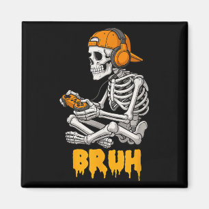 Halloween Skeleton Gamer Video Gaming Funny Skelet Magnet