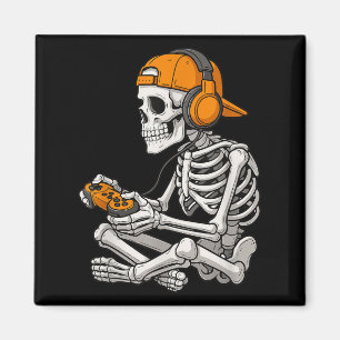 Halloween Skeleton Gamer Video Gaming Funny Skelet Magnet