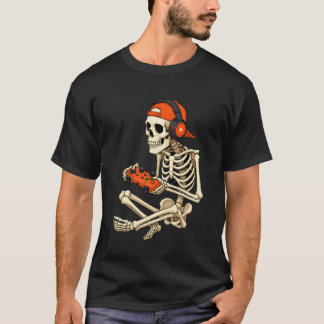 Halloween Skeleton Gamer Video Gaming Tees for Boy