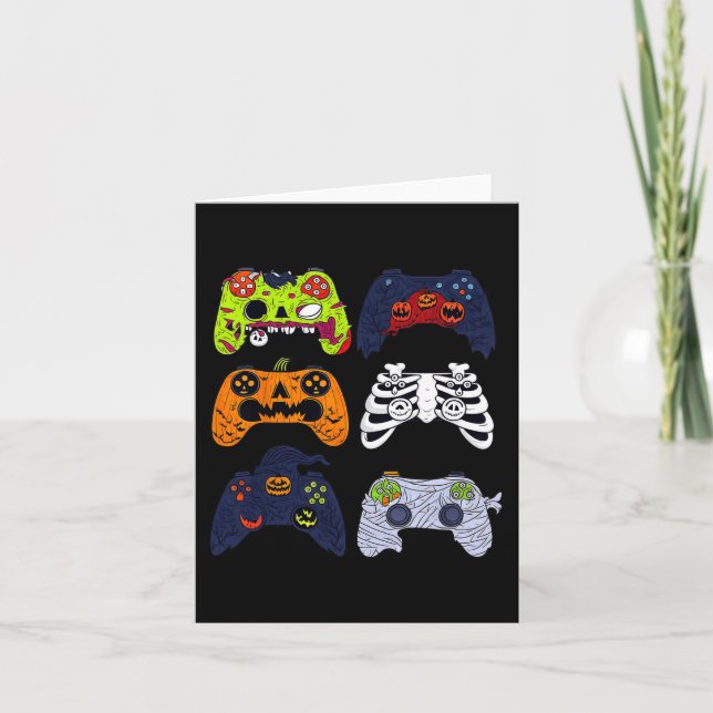 Halloween Skeleton Gaming Controllers Zombie Mummy Card (Front)