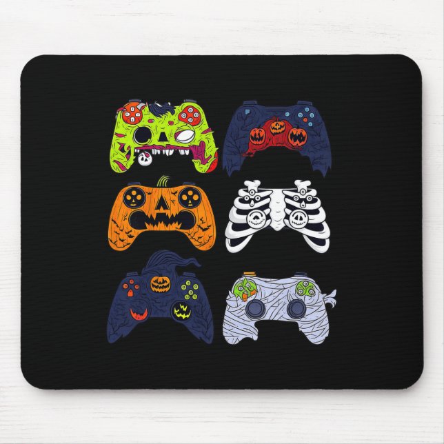 Halloween Skeleton Gaming Controllers Zombie Mummy Mouse Pad (Front)