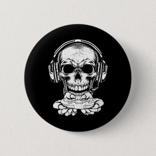 Halloween Skeleton Gaming Spooky Clothing Video Ga 6 Cm Round Badge