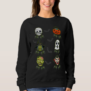Halloween Skeleton Gaming Witch Vampire Zombie Boy Sweatshirt