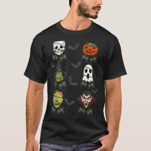 Halloween Skeleton Gaming Witch Vampire Zombie Boy T-Shirt