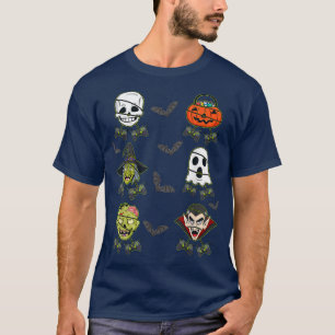 Halloween Skeleton Gaming Witch Vampire Zombie Boy T-Shirt