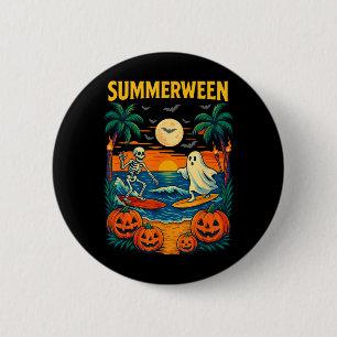 Halloween Skeleton Ghost Beach Costume Spooky 6 Cm Round Badge