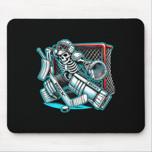 Halloween Skeleton Goalie Hockey  Mouse Pad
