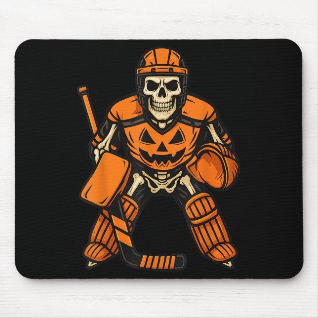 Halloween Skeleton Goalie Pumpkin Costume, Grandso Mouse Pad (Front)